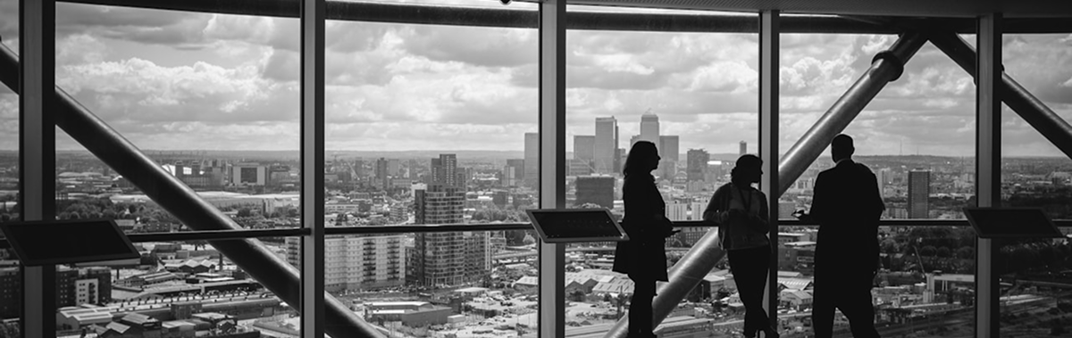 Skyline mit Händlern
